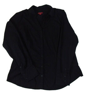 Merona Shirt, Women's Size XL Black‎ Long Sleeve, Button up Stretch